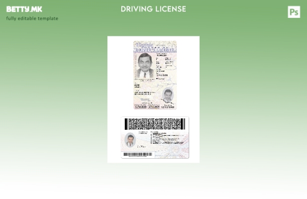 Возачка дозвола во модерен стил на САД Вирџинија според сегашниот шаблон